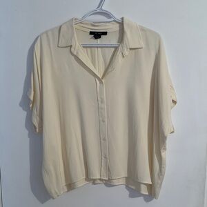 [S] F21 Light Cream Button-Down Shirt